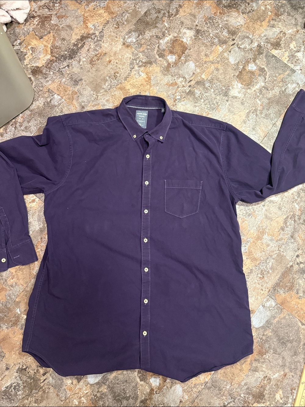 Cooper jones Supply Men's Button-Down Casual Shirt in Deep Purple